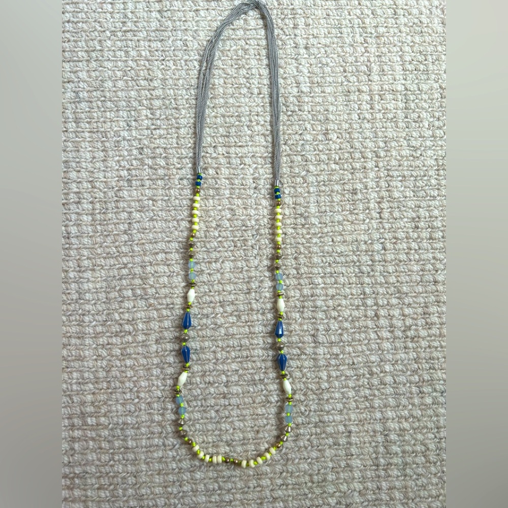 Womens Stella and Dot colorful necklace with silver chain